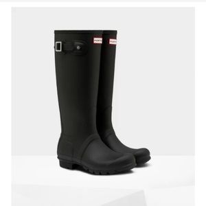 Tall Matte black hunter boots